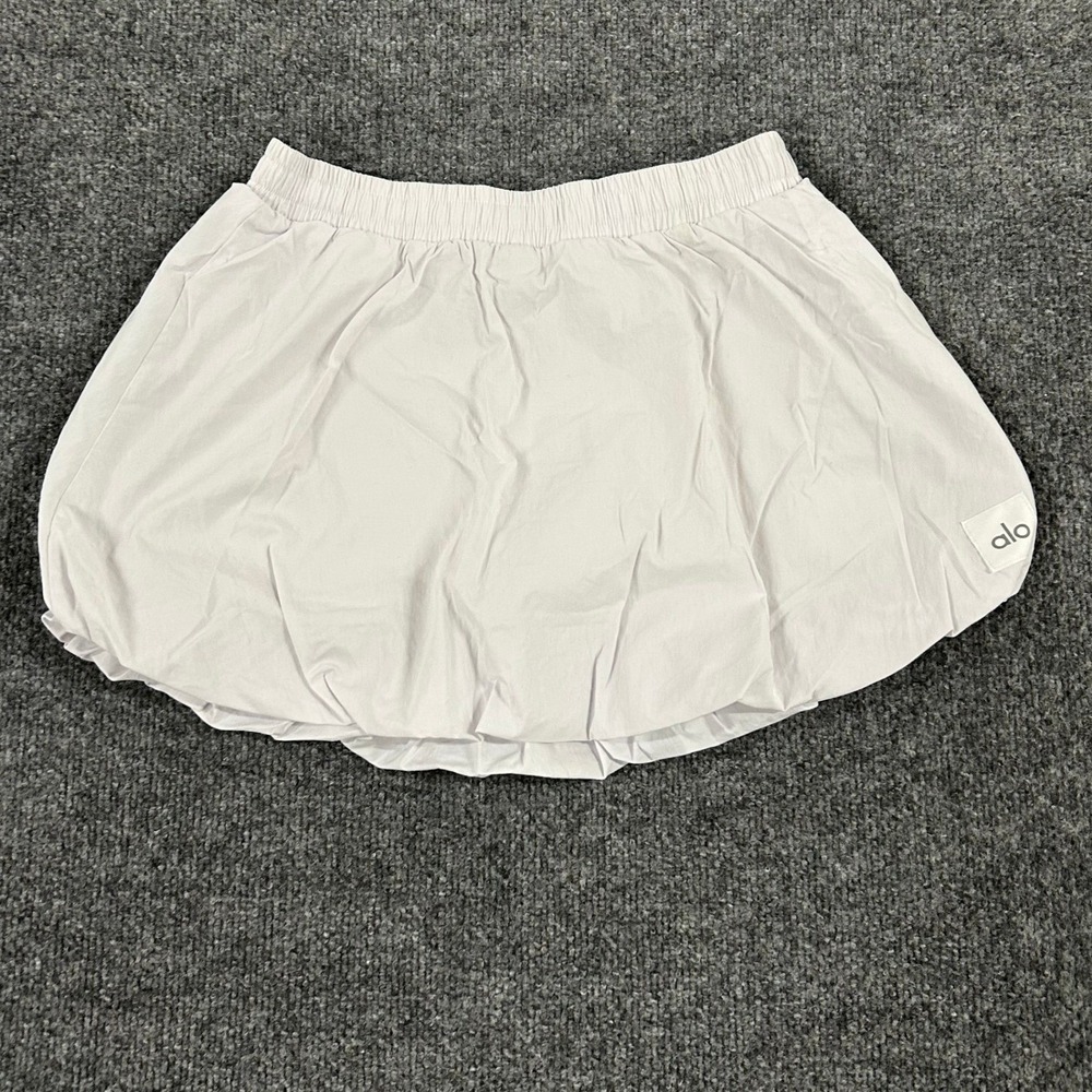 Alo Skirt Womens Size S White Bubble Lightweight Elastic Waist Casual Athletic